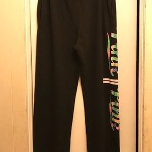 NWOT-PINK Black Sweatpants